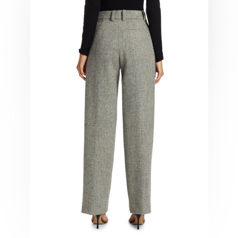 LIBERTINE NWT Greyscale Embellished Pleated Pants Size Large Wool Artsy - Picture 2 of 11
